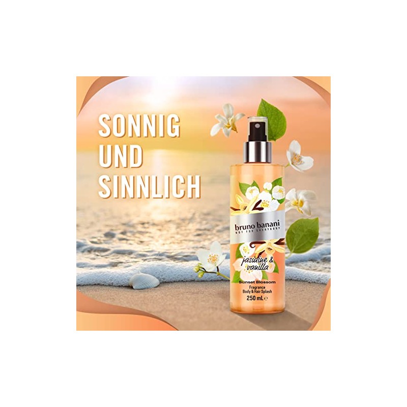 bruno banani Sunset Blossom Body Splash, lebhaft sommerliches K√∂rperspray f√ºr