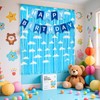 Bluey Birthday Decorations Sky Blue Clouds Foil Curtain Backdrop Party
