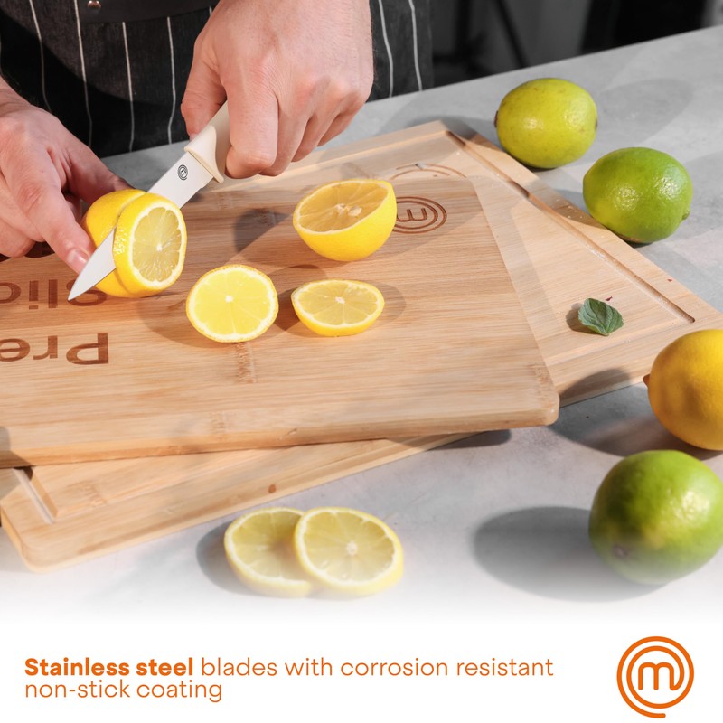 MasterChef Kitchen Knife Set with Covers, 6 Professional Chef Knives