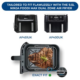 Ninja AF400UK & AF451UK Air Fryer Racks for 9.5L Ninja Dual air Fryer - Large Ninja Dual Air Fryer Rack for Ninja Foodi Max Dual Zone AF400UK 9.5L Air Fryer Rack - Ninja AF400UK Rack - AF500UK Rack
