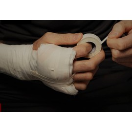 White Zinc Oxide Tape - Self Adherent Cohesive Tape, Healthcare Sports Strapping Tape Rolls - Long Strong Rigid Latex Free Athletic Tape for Boxing, Physio Injury.