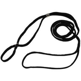 Dog Show Lead Braided Tubular Nylon 52" Long (XSmall: diam 5/32"(4mm), Black)