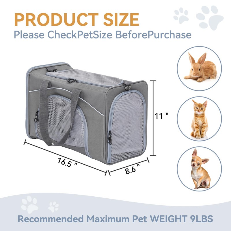 Petsfit Pet Carrier Airline/TSA Approved Small Dogs, Kitten, Carriers for