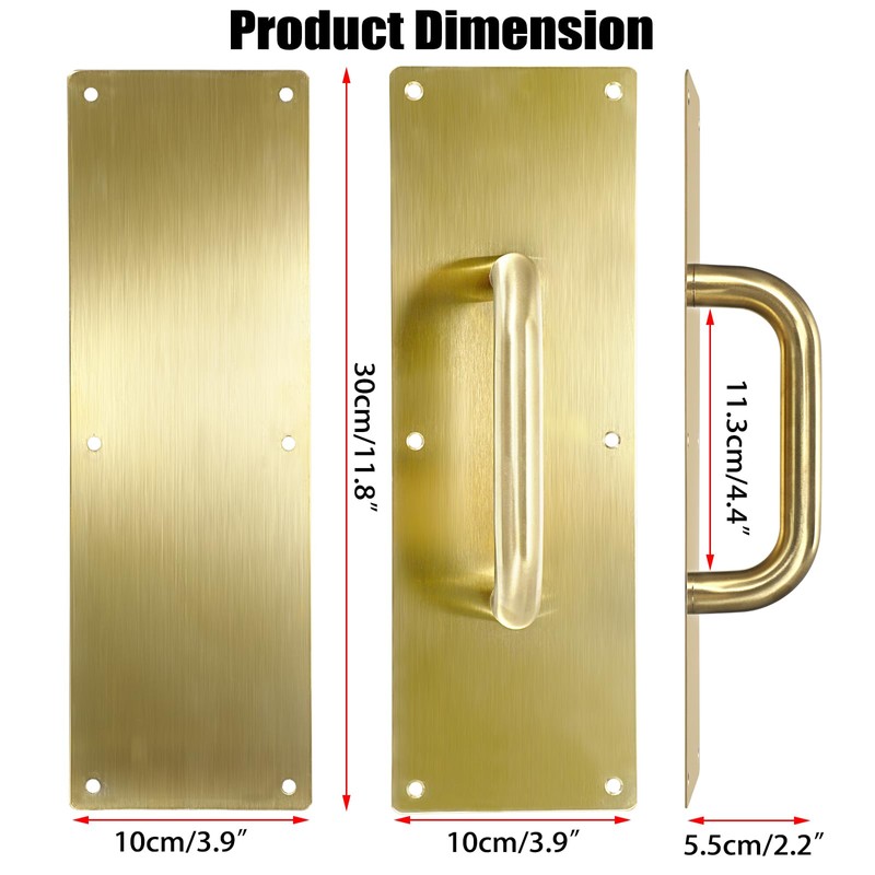 Sumnacon 1 Set 12" Stainess Steel Door Handle Pull &
