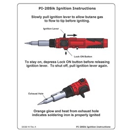 Master Appliance PI-20SiK Professional Cordless Butane Soldering Iron Kit [portable soldering station & heat tool] - Self-Igniting w/Adjustable Temperature - 680F - 820F, refillable with butane fuel