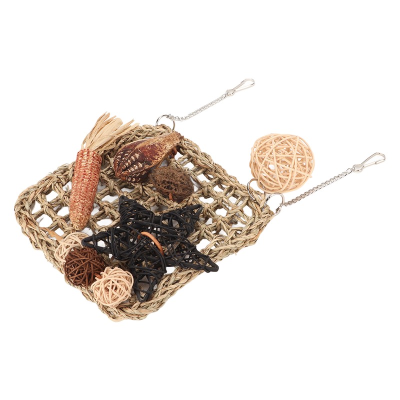 Bird Foraging Wall Toy Safety Parrot Woven Hanging Mat Climbing