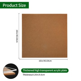 Lesnlok 16 x 16 Acrylic Sheet 1/4 inch Thick 6mm Clear Plexiglass Sheet, for Sign,Craft, Photo Frame, DIY Display Projects (1, 16" x 16")