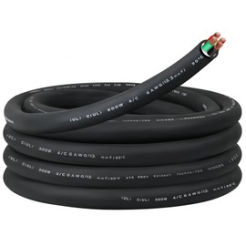 10FT 6/4 6AWG SOOW Portable Power Cable (4 Conductor，600V 6 Gauge Electrical SOOW Wire for Welder Machine, Generator, EV Car Charger,Portable Light, Motor Lead, Industrial Outdoor