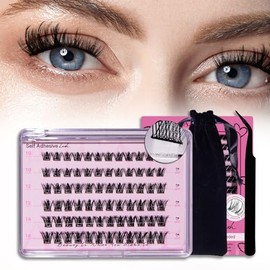 72 Pestañas Postizas Autoadhesivas De Imitación De Visón - Pestañas 3D Prepegadas Para Un Look Dramático Con Efecto Aleatorio