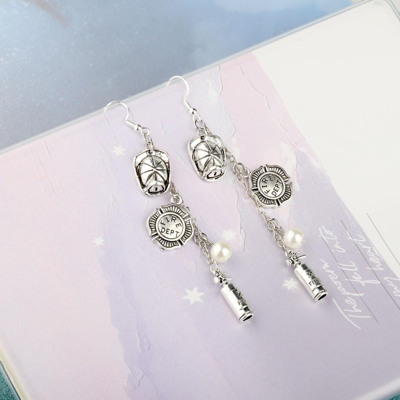 FAADBUK Firefighter Dangle Earring Fireman Gift Firefighter Appreciation Gift (Firefighter