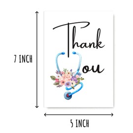 VKNDesigns Cute Thank You Card For Nurses - Doctors - Hospital - Greeting Card for Healthcare - Thank You Card - Card to say Thanks - Funny Card, White