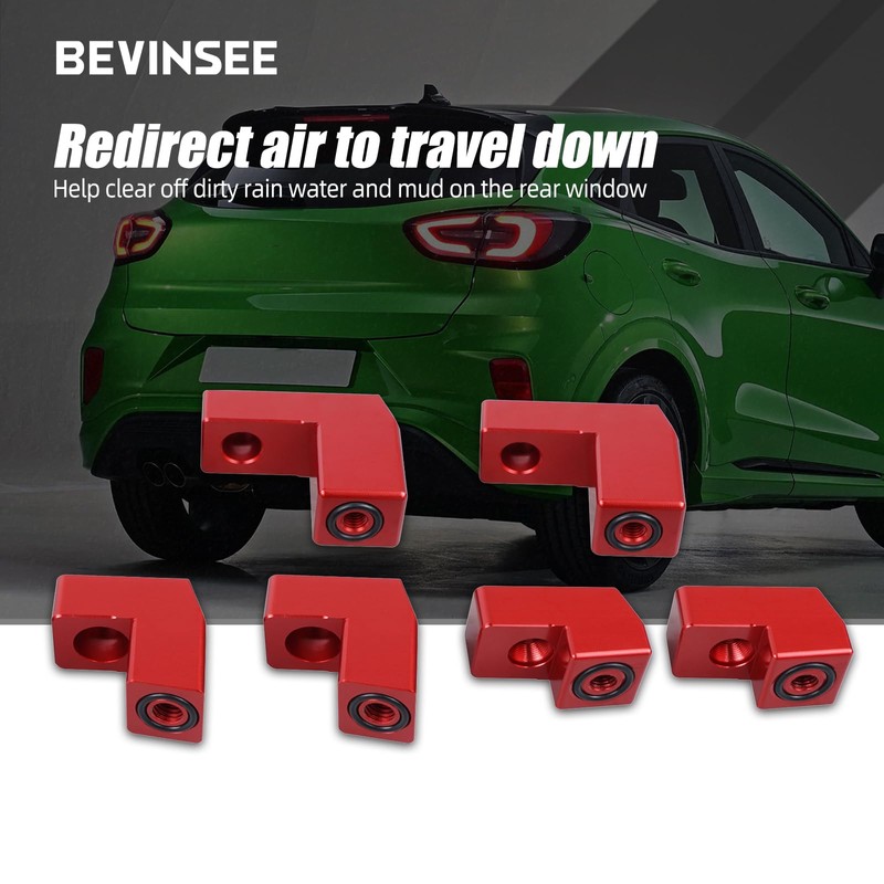 Bevinsee Red Wing Spoiler Riser Kit Compatible with Ford Fiesta