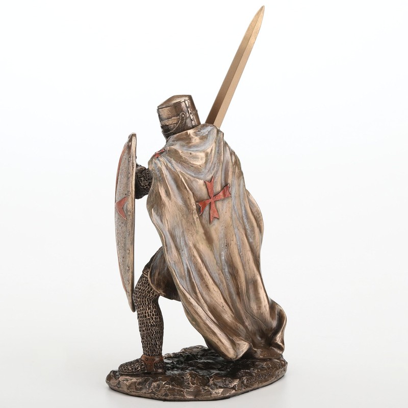 Veronese Design 7 7/8 Inch Knights Templar Crusader Wielding Sword