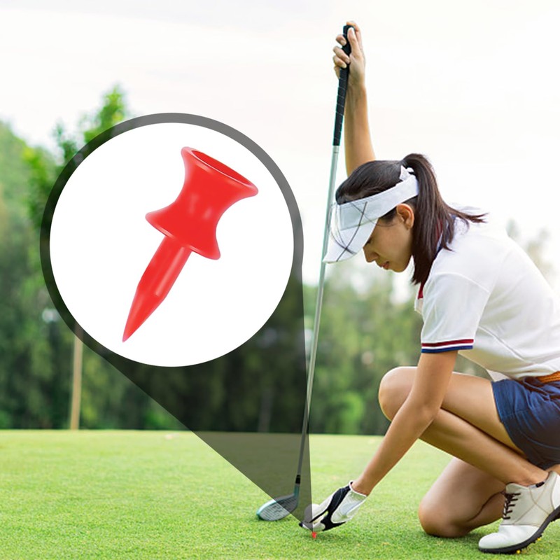 SLEEKEE 100 Golf Pins, 32mm Plastic Golf Tee Red Golf