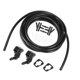 Motoforti Front Windshield Washer Hose Kit, for Ford Edge 2011-2014, Plastic, with 3 Meter Washer Fluid Hose 12 Pcs Hose Connectors, Black, 15pcs