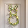 AOMOONOA AOMOONOA Easter Bunny Spring Wreath for Front Door, Lighted