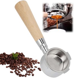 alouweekuky Portafilter 51 mm, Bottomless Porta Filter Compatible with Dedica EC680/EC685/EC785/EC820/EC850/EC860, with Two Powder Trays, Stainless Steel Sieve