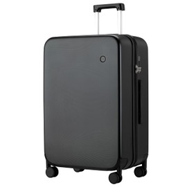 mixi Upgrade Luggage Suitcases with Spinner Wheels, Large Hardside Rolling Suitcase PC with TSA Lock Travel Case 26in Checked in, Fine Grid Black