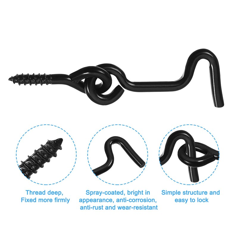 sourcing map 8Pcs Eye Latch Gate Door Swivel Hook,1.7" Cabin