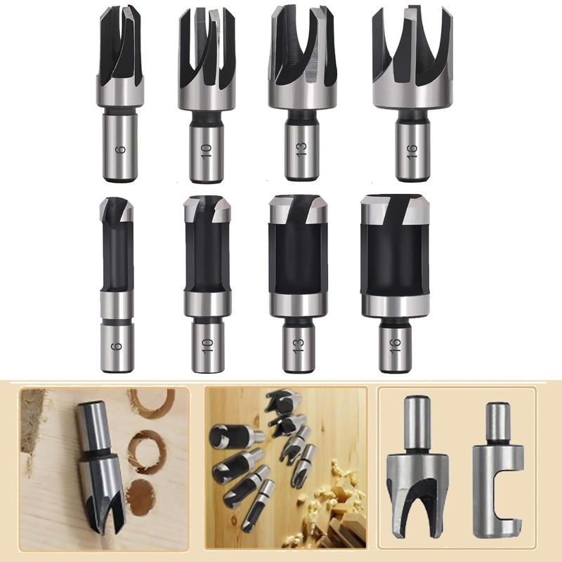 ANBOO 8 Piece Wood Plug Cutter Drill Bit Set Perfect