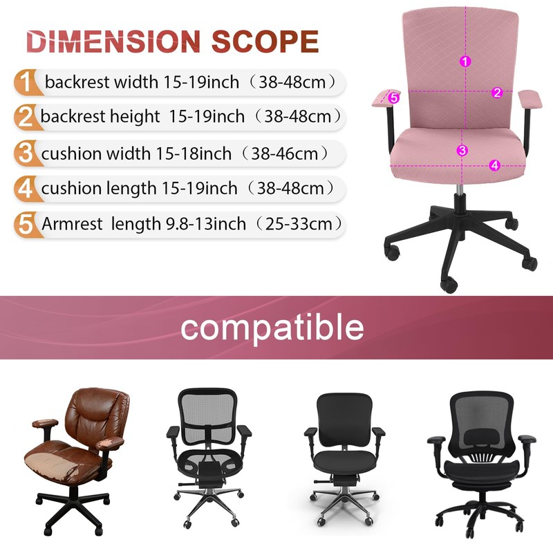 Tallew 4 Pcs Office Chair Covers Set Computer Universal Protective