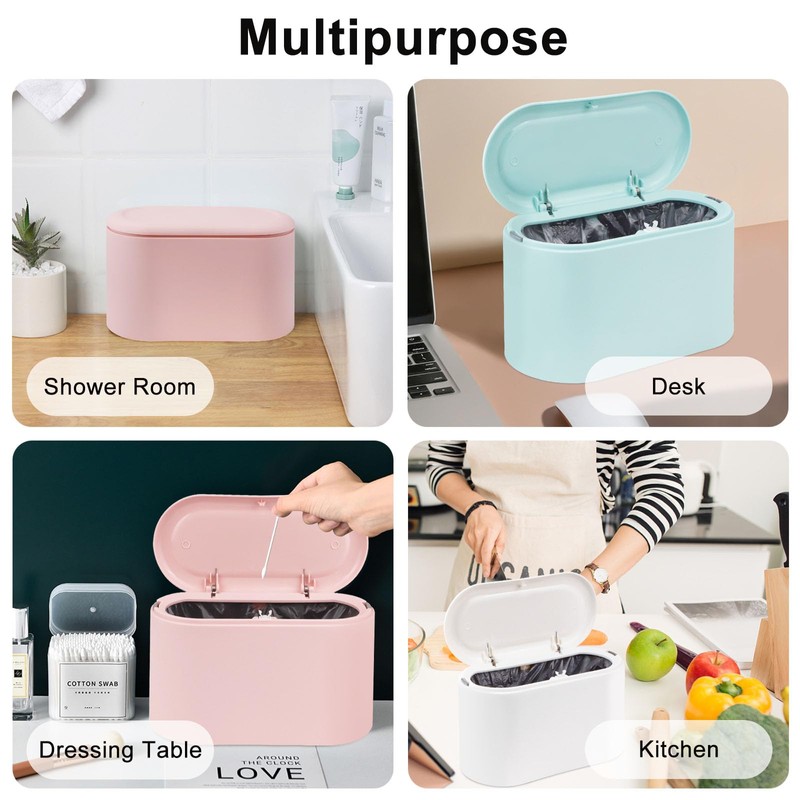 Mini Garbage Can, SHAIDOJIO, Small Trash Bin with Lid, Desktop