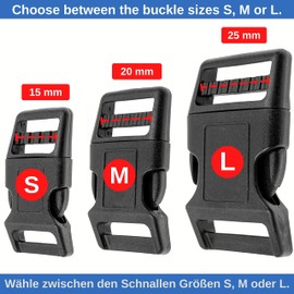 Your Day Mate Buckles Webbing in Black Hard Plastic, Push Buckle Click Closure, Replacement Buckle Repair, Backpack Strap Buckle, Buckle Strap, 20 mm, 10 x