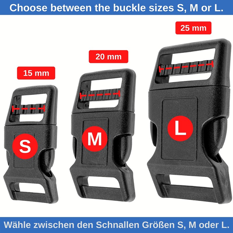 Your Day Mate Buckles Webbing in Black Hard Plastic, Push