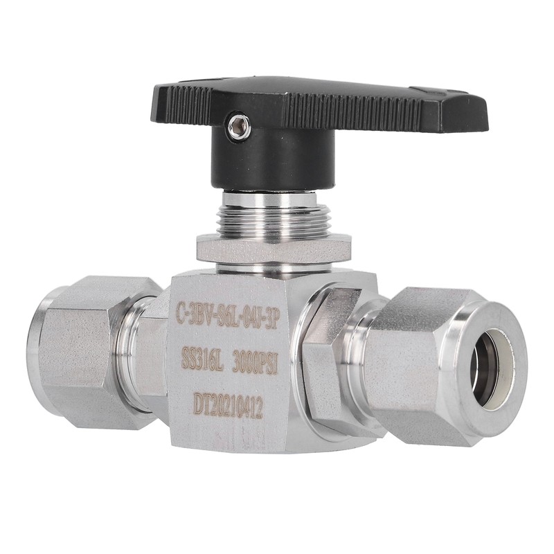 Ball Valve Straight Through 1/2in Thread Fluid Control Device Stainless