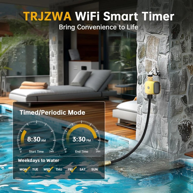 TRJZWA WIFI intelligent water valve WiFi Water Timer for Garden