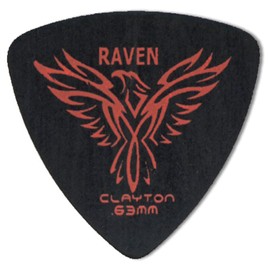 Steve Clayton Inc USA Black Raven Guitar Picks Plectrums Rounded Triangle, Standard, Small Teardrop (.63, Rounded Triangle)