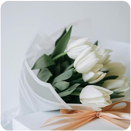 14 Sheets Flower Bouquet Wrapping Paper, Translucent Matte White and Pink Florist Packaging Floral Packing Wrapping Gift Wraps