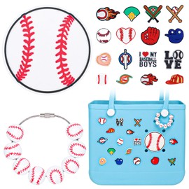 Charms for Bogg Bag, Sport Charms for Bogg Bag Accessories PVC Rubber Compatible with Beach Bag Simply Southern Beach Bag Totes, Insert Decorative Charms for Handbag Beach Tote Bags (18 Pcs)