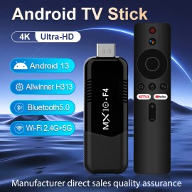 2026 New MX10 F4 Android13.0 HDR10 Home Theater Media Player Stick Allwinner H313 BT5.4 Smart TV Stick Support Voice Controlcolor: Black, ram: 2 GB