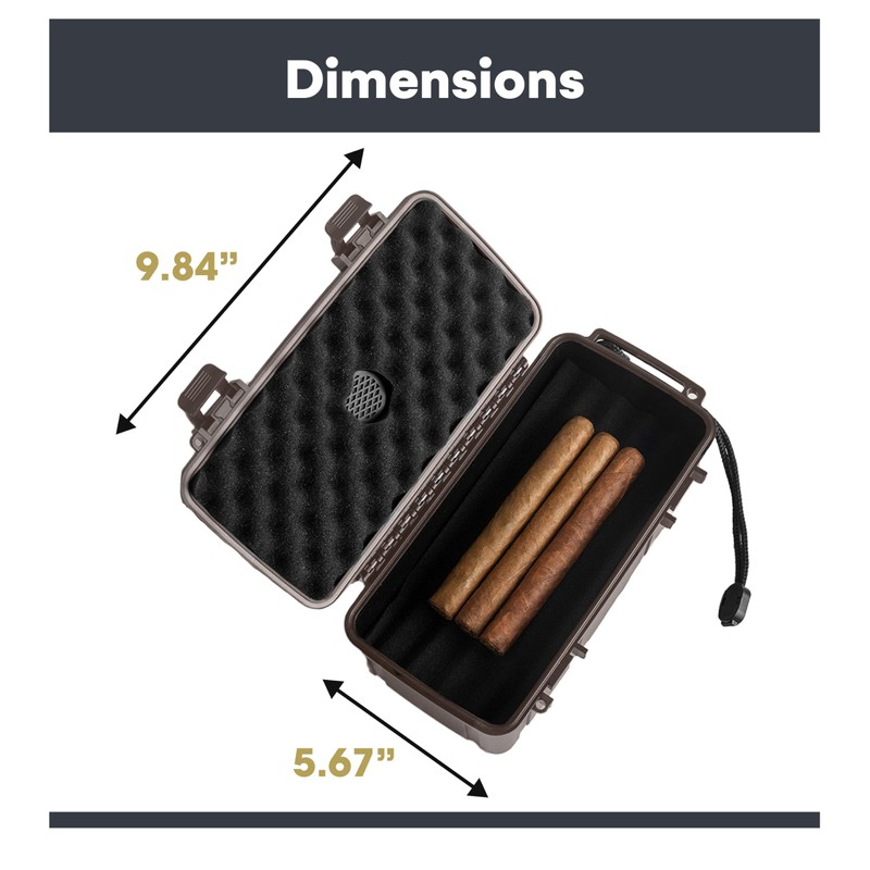 Pardo Cigar Travel Humidor Cigar Box - Durable, Airtight, Waterproof