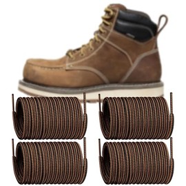 Endoto 2 Pairs Boots Shoe Laces for Keen Work Hiking Hunting Round Replacement Shoelaces(Color:Black&Brown,Size:62Inch)