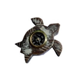 Term Tortise Compass Maritime Desk Accessories Camping & Hiking Collectibles Home Décor Accent GPS & Navigation (15.2 x 15.2 cm) (White Washed Brown)