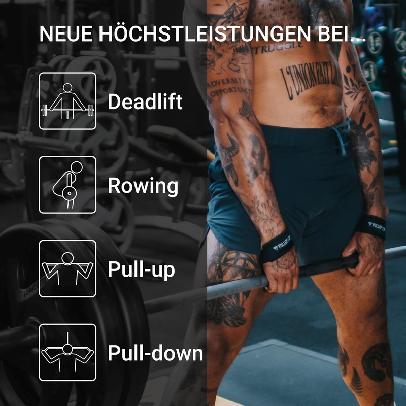 PULLUP & DIP Weight Lifting Straps for Weight Training, Padded