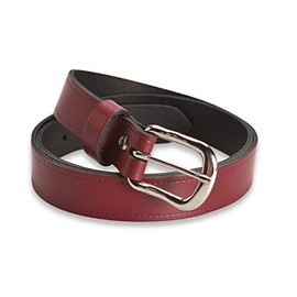 Hawkdale Womens Leather Belt - 1 Inch Skinny - Black, Brown, Tan - Made In The UK # 803-400 [Red] [XXL - 44" - 48" (112-122 cm)]