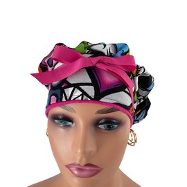 Bouffant Medical Cap – Graffiti, Arts, Impression. - Sweatband Ponytail Pouch Tie Back Hats Bouffant Scrub Hats. Scrub Hat for Women & Men tie Back. Nurses Hats Ponytail Holder Dr. Hats. Long Hair