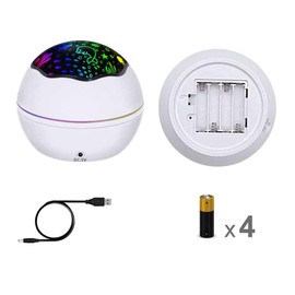 HUKITECH Rotating Night Lamp, Sky Projector, Underwater World, Stars, 2-in-1, USB, 360° Rotatable, CE Certified, Colour: Blue