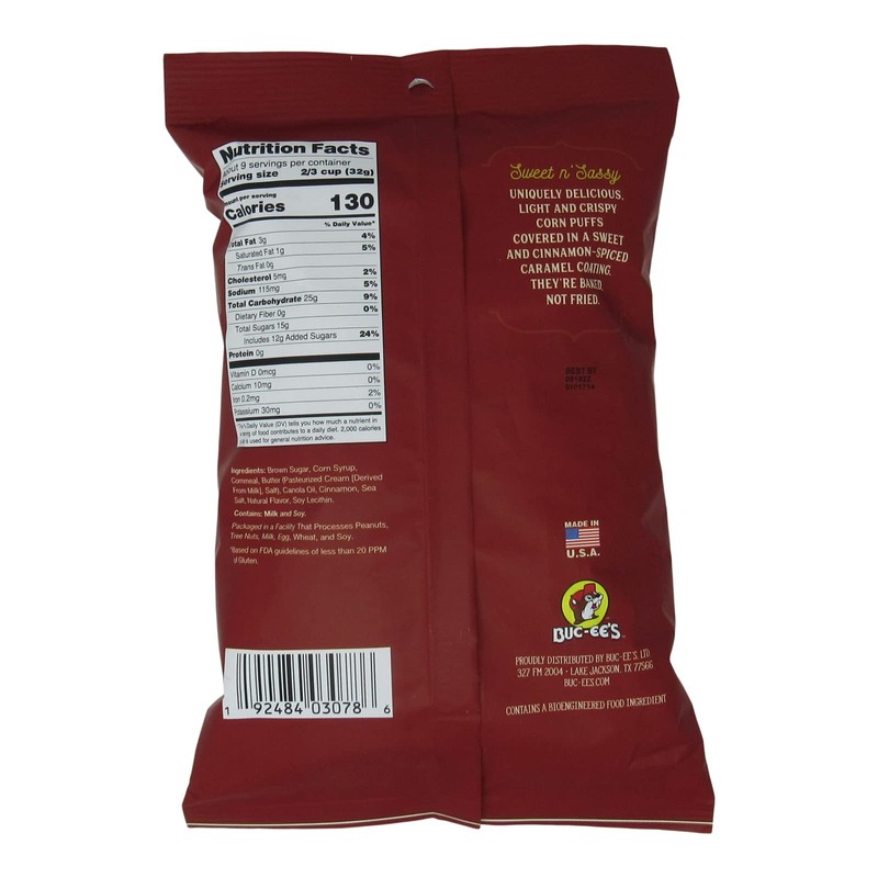 Buc-ee's Beaver Nuggets Cinnamon Sweet Flavored Snack Puffs, Gluten Free,