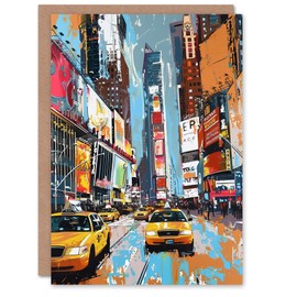 Artery8 Taxi on Broadway New York City Painting Greeting Birthday Card Him Her All Blank