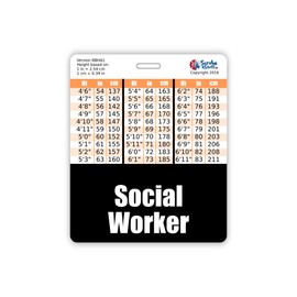 Social Worker Badge Buddy Horizontal w/Height & Weight Conversion Charts (Oversized, Black)