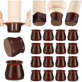 Aneaseit Chair Leg Floor Protectors - 16 pcs Dark Walnut - Felt Bottom Silicone Pads for Hardwood Floors & Furniture Feet - Rubber Caps for Chairs - Large