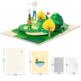 GREETING ART Golf Pop Up Birthday Card for Men, Golf Retirement Pop Up Card,Father's Day Card for Him,Men,Dad,Husband,Boyfriend,Brother