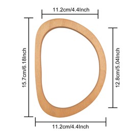 Enenes Wood Purse Handle, 4 PCS Wooden Handles Handmade Bag Handle, Replacement Oval Shaped Handles for Straws Beach Bags Canvas Handbags Making (Oval Wood Handle-4)