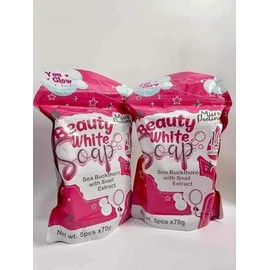 Beauty White Soap with Sea Buckthorn and Snail Extract, 5 x 70g Bars, Micro Peeling