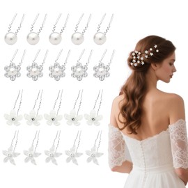 20PCS Pearl Flower Bridal Hair Accessories, Wedding Hair Accessories for Women, Hairclip for Girls and Women, Suitable for Weddings, Parties, Dances, and Other Occasions