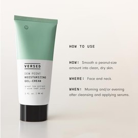 Versed Dew Point - Crema hidratante facial de gel ligero diario para piel hidratada y rebotante, absorción rápida, no grasa con extracto de hoja de té